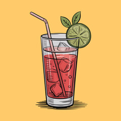 cocktail with lime and mint