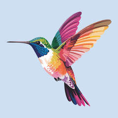 hummingbird colourful vector