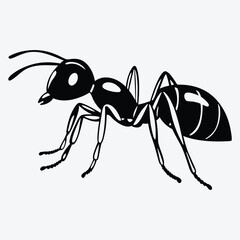 Ant line art White background illustration Generative Ai