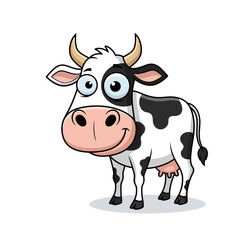 Cartoon Cow Illustration: Happy Farm Animal
