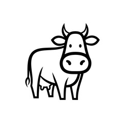 Minimalist Cow Illustration: Farm Animal Graphic