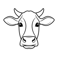 Cow Head Outline: Simple Vector Illustration