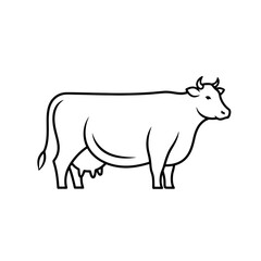 Cow Outline: Simple Black and White Farm Animal Illustration