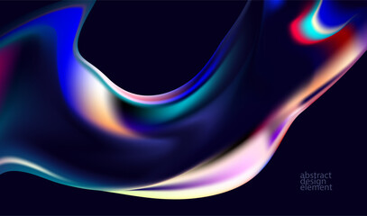 Plakat Abstract liquid holographic gradient shape. 3D Vector design element.