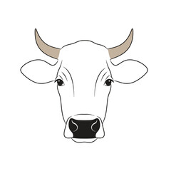 Minimalist Cow Head Illustration