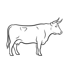 Cow Outline Illustration: Simple Farm Animal Drawing