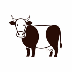 Dairy Cow Icon: Simple Vector Illustration