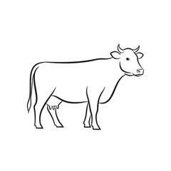 Cow Outline - Simple Farm Animal Illustration
