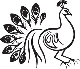 Peacock logo template isolated brand identity icon abstract vector graphic.