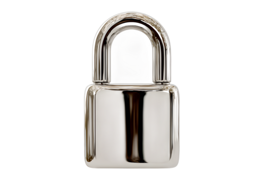 Polished Chrome Padlock Reflective Surface Modern Design