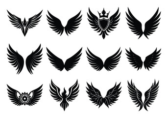 set of wings collection. logotype wings