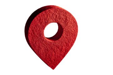 Textured Red Location Marker with Central Hole
