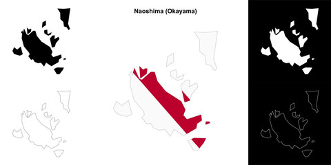 Naoshima (Okayama) outline map set
