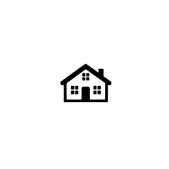 glyph home icon, a simple house, white background