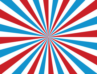 Striped Abstract vector background. Red and blue rays from the middle.