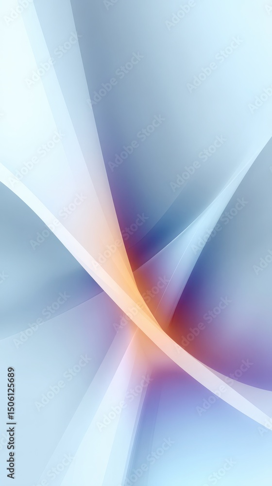Poster abstract curved lines on light blue background create a modern design