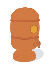 Filtro de Barro vector. Traditional Brazilian clay water filter illustration. 