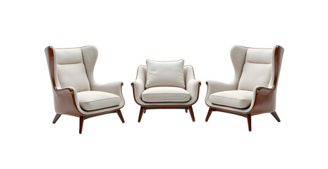 set of FREE PNG 3d armchair isolated on white background.
