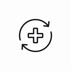 medical application sync icon sign vector