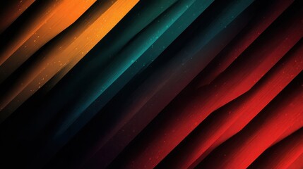 Abstract diagonal colored stripes design with orange, teal, and red hues
