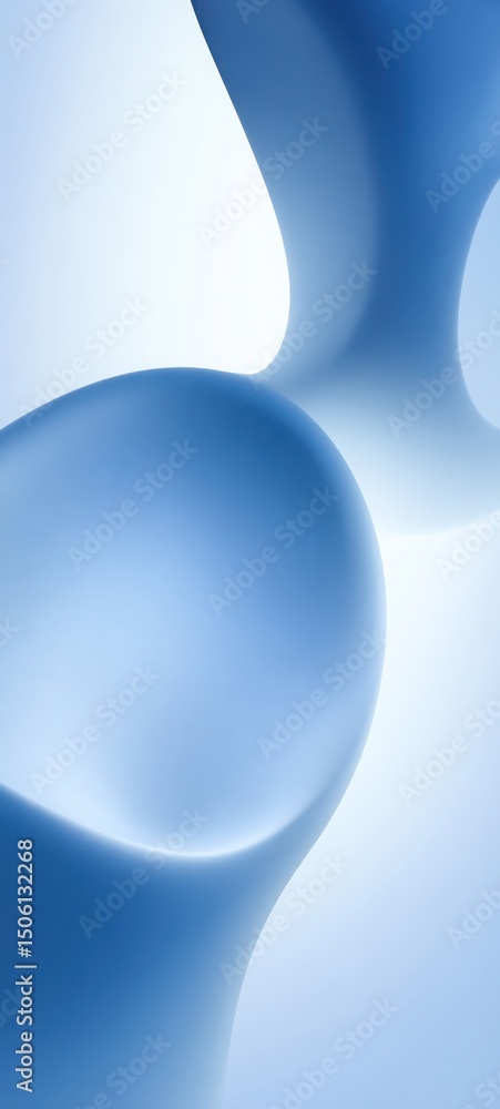 Fototapete abstract blue shapes with gradient effect on a white background creating unique forms