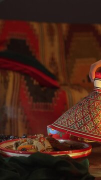 Ramadan food. Traditional Moroccan lamb tagine