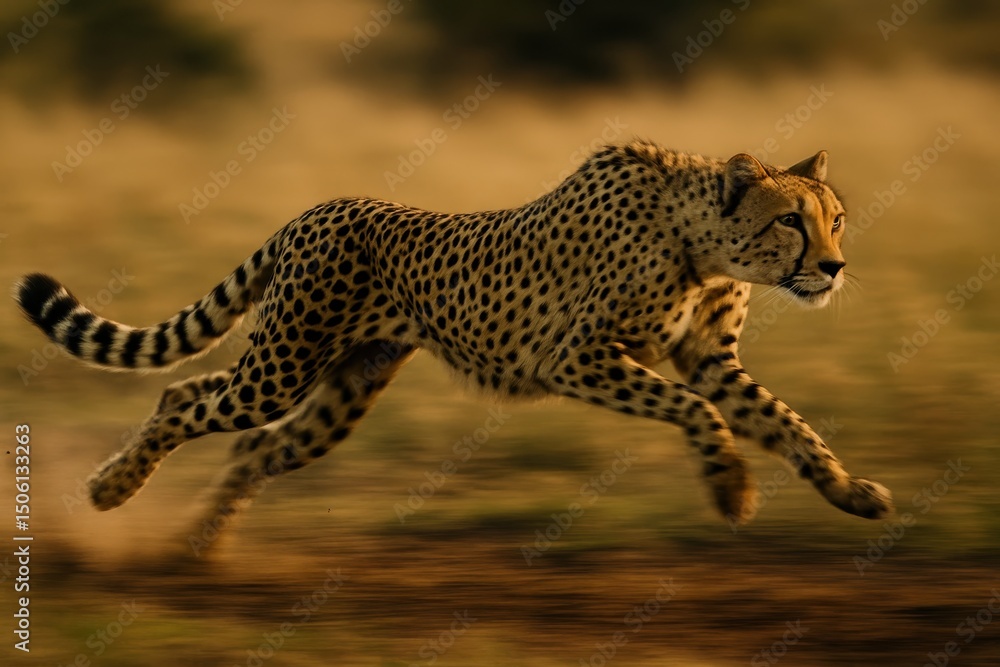 Poster dynamic image of a cheetah running at high speed