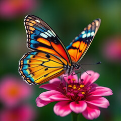 Naklejka premium butterfly on flower