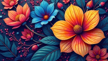 Intricate line art blossoms, geometrically arranged , geometric, fabric, geometric pattern