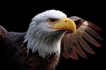 Obraz premium Soaring symbol: American Eagle Day honors majestic bird on June 20th, representing strength, freedom, unity beneath USA flag, celebrating heritage, pride, resilience, national identity through wings