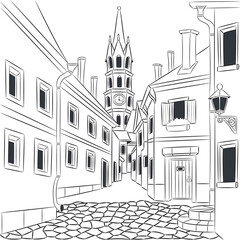 Cesky Krumlov old street, Czech Republic