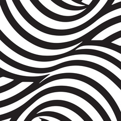 Hypnotic Black & White Swirling Geometric Spiral Art