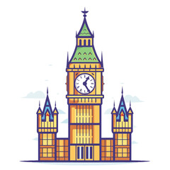 A cute of Big Ben vector illustration