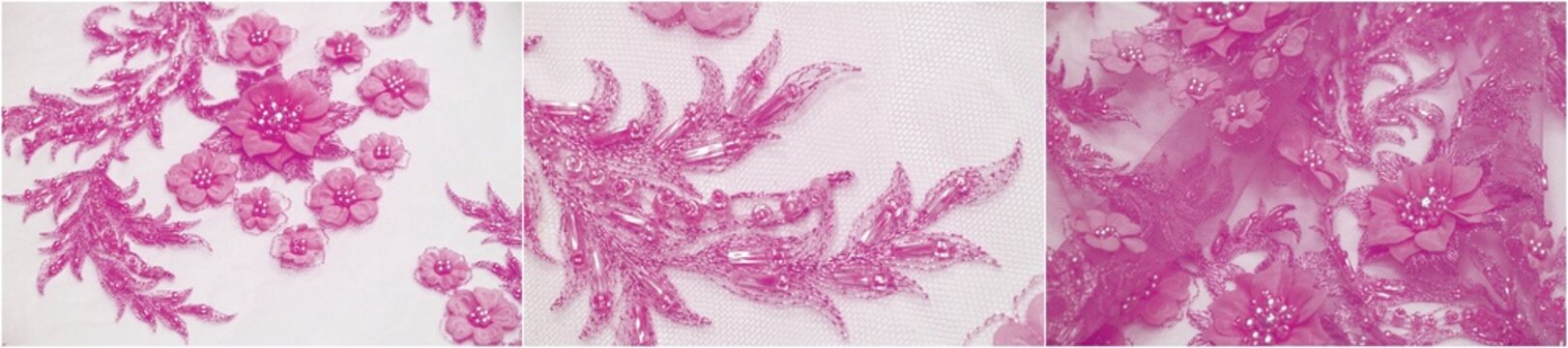 High quality ruby red sequin embroidery on red mesh lace fabric. Can be used for postcards, posters, textures and wallpapers. Creates a textured and attractive background.