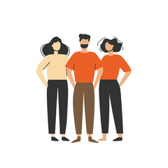 Fototapeta premium Three young people standing side by side with arms around each other, symbolizing friendship, unity, teamwork, community, youth, partnership, and support