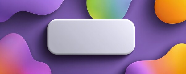 Fototapeta premium Stylish blank card in a vibrant abstract backdrop with colorful shapes