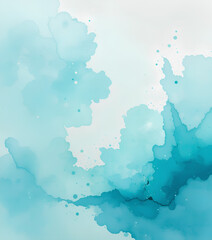 Obraz premium Blue Turquoise Watercolor Thin Mist Background