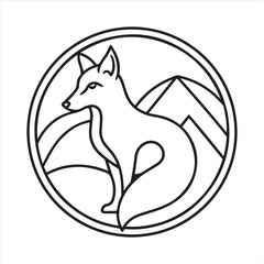 red fox vector art illustration