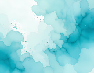 Obraz premium Light Fog Blue Turquoise Watercolor Background