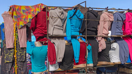 Clothing Textile Modern Garment Women Fashion Summer Sale at Flea Market Stall