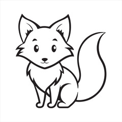 red fox vector art illustration