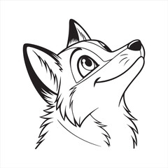 red fox vector art illustration