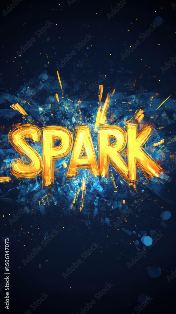 Aufkleber spark on dark: the word 