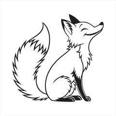 red fox vector art illustration