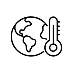 Termômetro e globo vetor PNG símbolo da crise climática