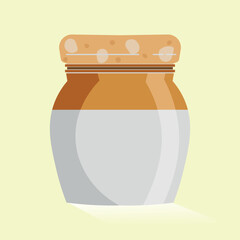 Traditional Ceramic Pickle Jar Bharani– Vector Illustration
