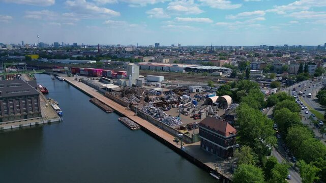 12.5.25 Berlin D2, Scrap metal recycling waste. Fantastic aerial view drone