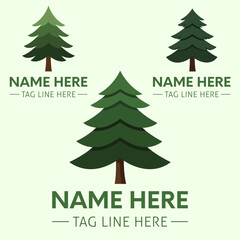 Fototapeta premium Pine Forest Logo Set
