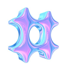 Obraz premium 3d render of chrome shape y2k inspired 0014