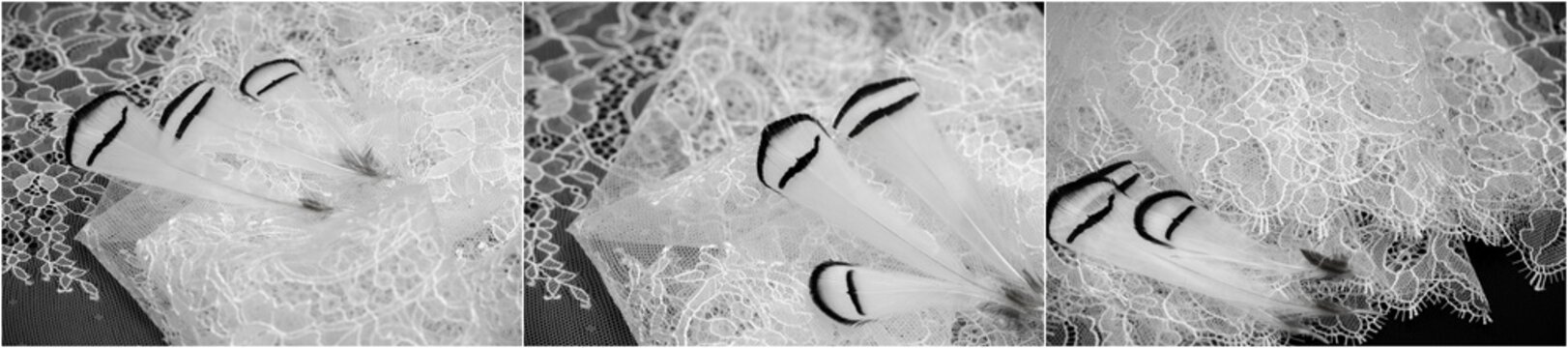 Black and white handmade stretch lace accessories Elegant and calm design with a touch of naivety High quality jacquard fabric used for personalization Ideal for lingerie or other unique accessory